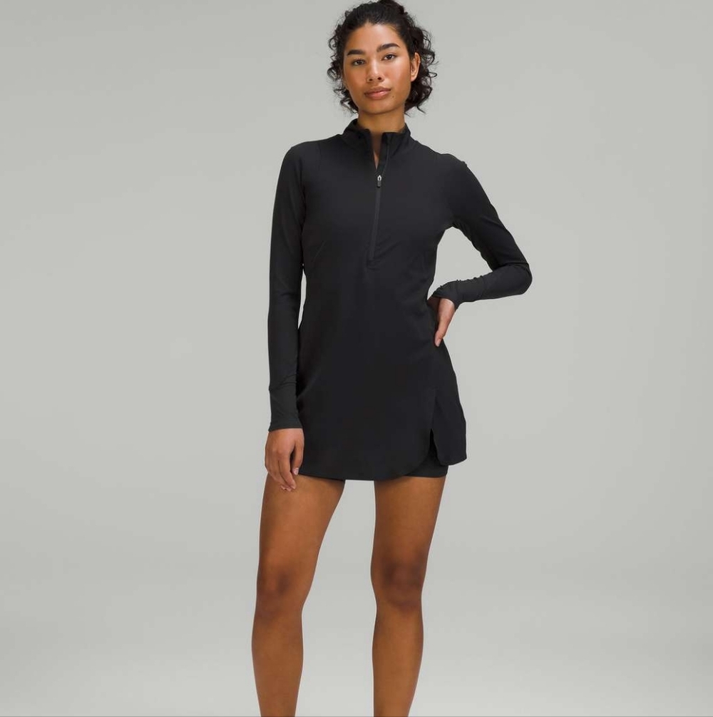 lululemon athletica Dark Olive Nulux Long Sleeve Tennis Dress